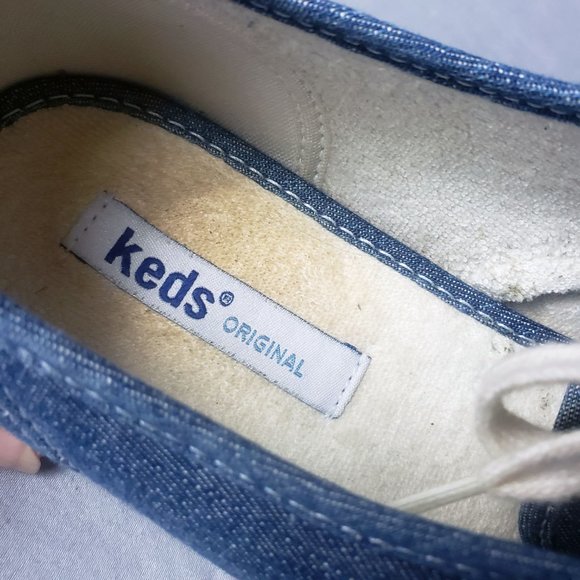 Keds Original Women's Size 8 Lace Up Blue Jean Sneakers Tennis Shoes - Picture 13 of 14